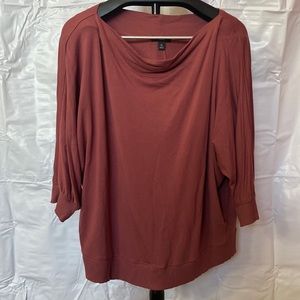 Simply Vera -Verawang XL dusty maroon boat neck shirt